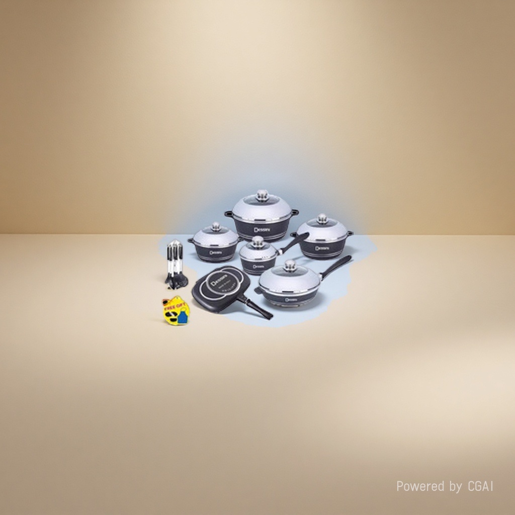 A 7-piece stainless steel and aluminum pot outdoor tea-making kitchenware set Specification image