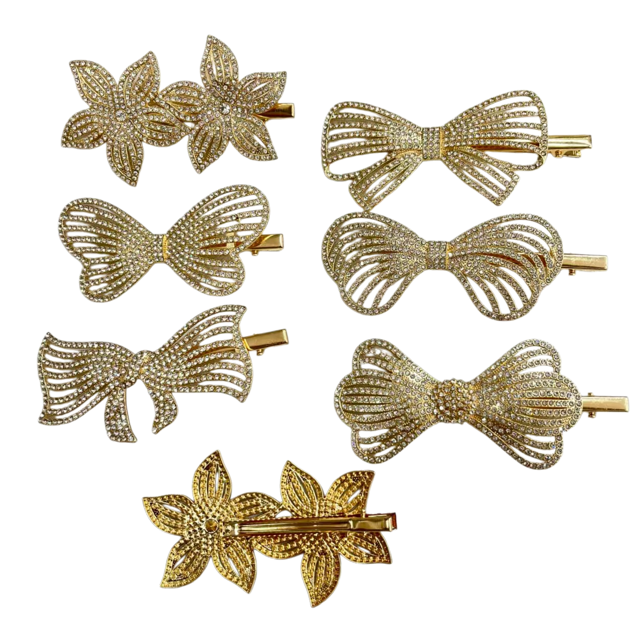 The golden diamond-encrusted acetic acid shark claw hairpin is multi-functional Item Picture