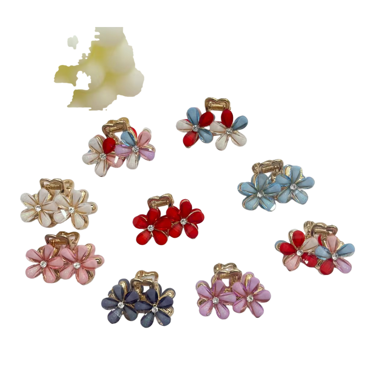 Acetic acid flower Shark hairpin, fashionable hair clip, large acetic acid hairpin Item Picture