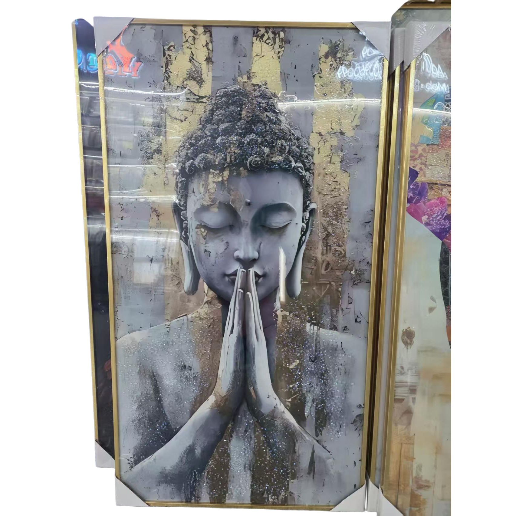 装饰画/阿拉伯挂画/宋锦/DIY珍珠画/壁画挂画钻白底实物图