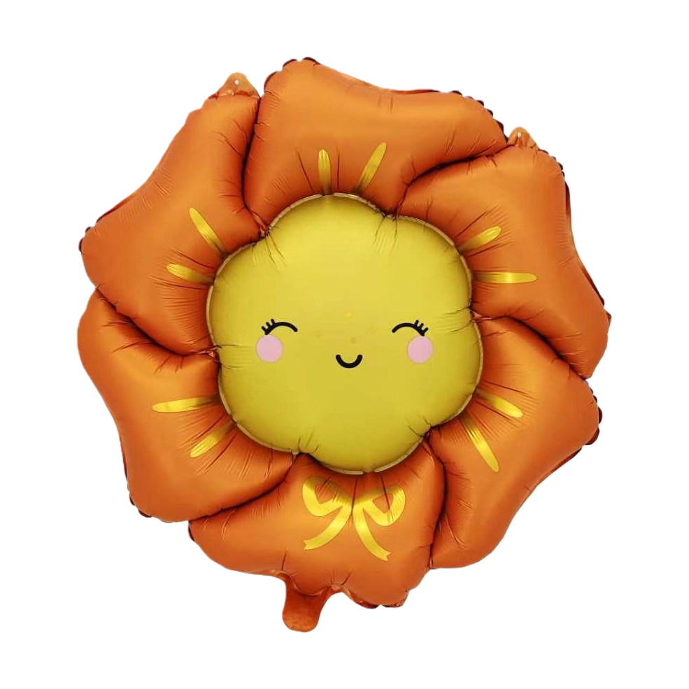 Matte small bow sunflower orange birthday party balloon aluminum film ceremony decorative items