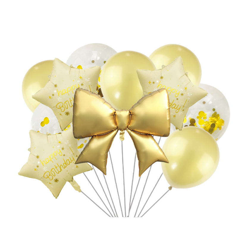 Yixiang Culture and Sports Golden Balloon Bundle Birthday, Teachers' Day and Graduation Season Decoration Set ins Gift Box