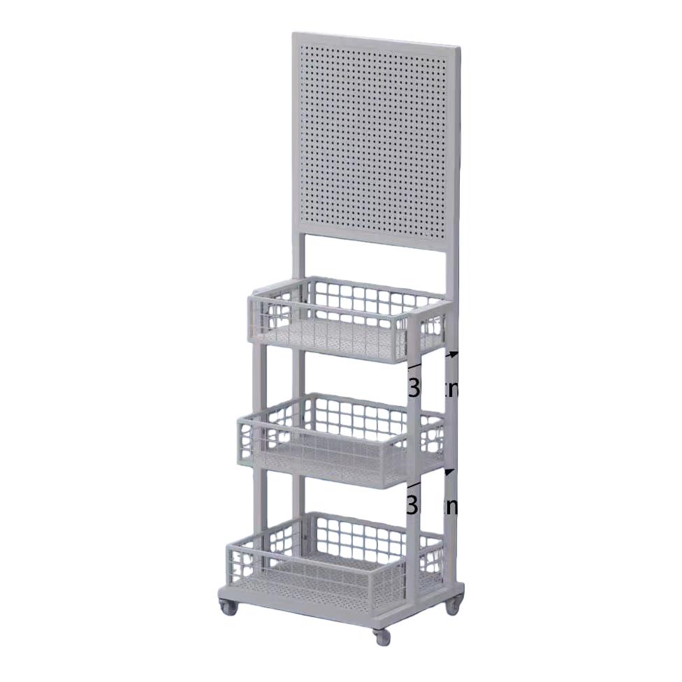 White metal multi-layer storage rack for kitchen floor storage, multi-layer miscellaneous storage rack
