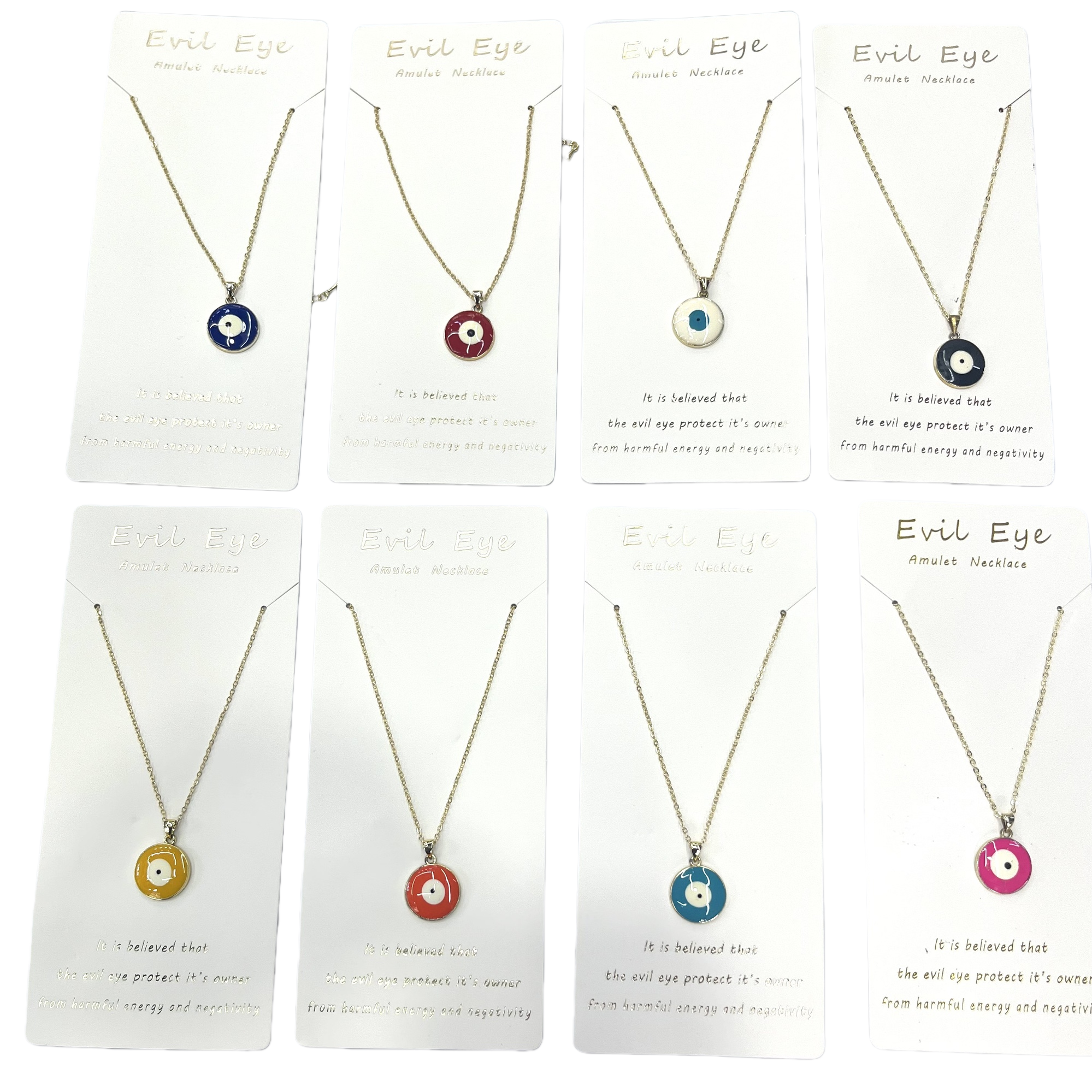 Bohemian eight-color pendant necklace, golden chain, pure silver pendant, diyi necklace decoration Item Picture