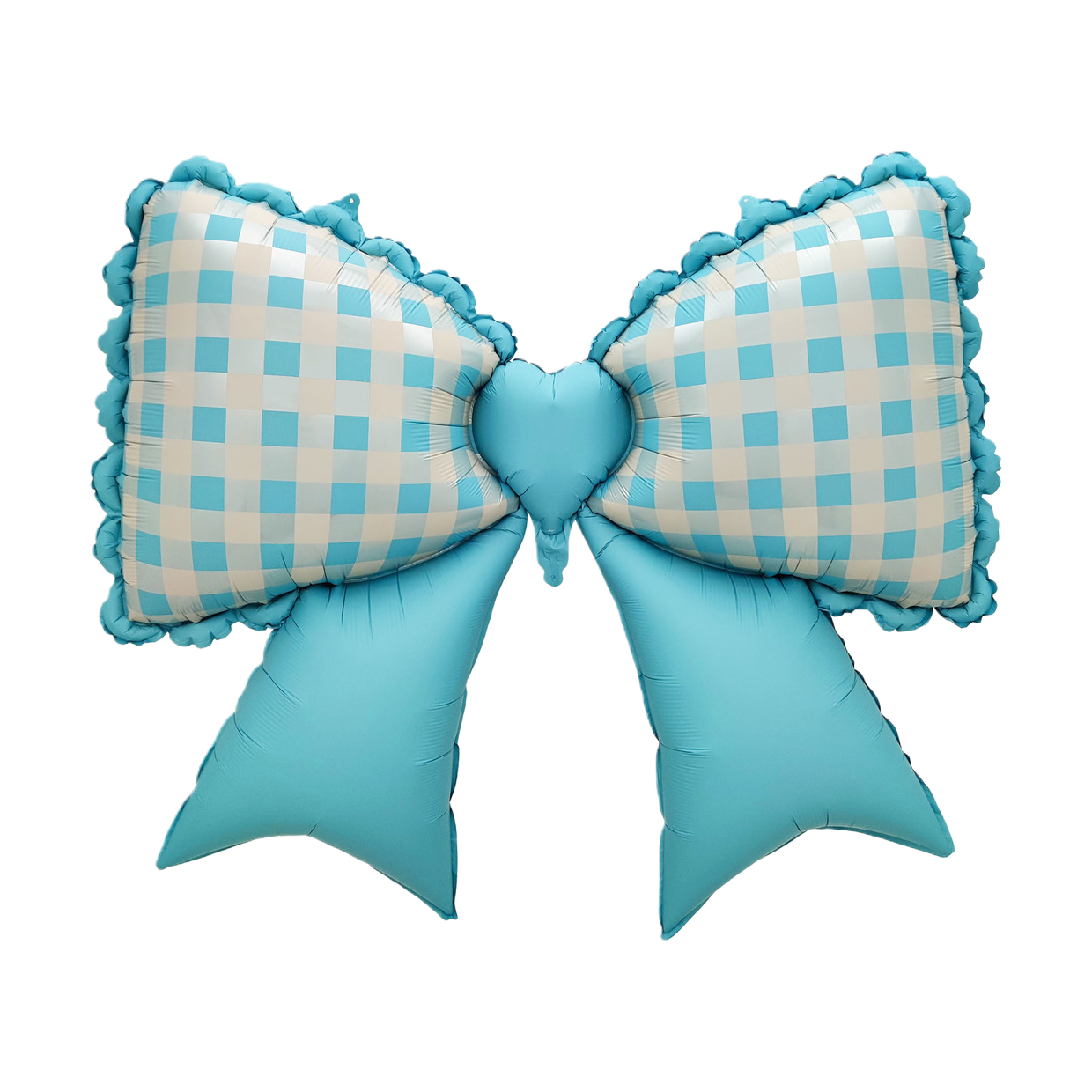 Matte lace checkered bow blue birthday party aluminum film balloon ceremony decoration