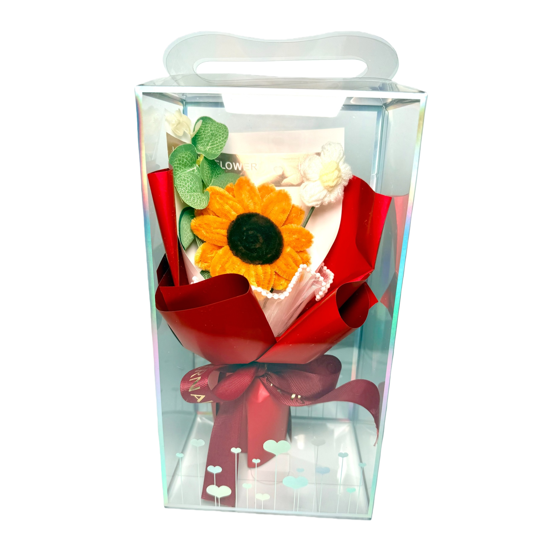 Medium-sized exquisite and unique handcrafted handicrafts, home decoration and display, creative gifts, artworks, graduation gifts, knitted mini woolen bouquets, simulated cream puffs, little chanese-style birthday gifts, kindergarten graduation bouquets 1 Item Picture
