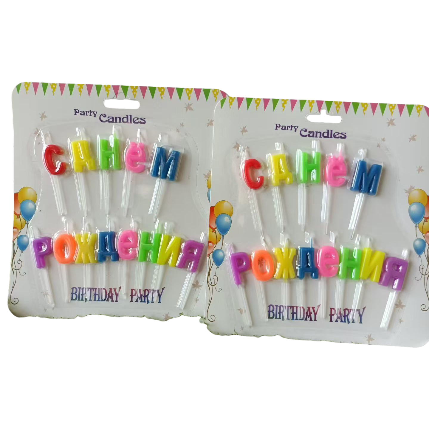 Colorful letter birthday party scented candle set, Mahjong shaped electric candles
