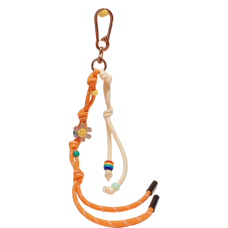 Dongdaemun Korean style ins floral color contrasting cute bag pendant, key chain, couple climbing rope decoration Item Picture