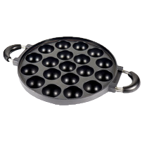 Black round cast-iron wok and grill, iron wok for frying, stir-frying, stewing and boiling, household use Item Picture