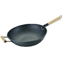 Black cast iron wok, iron wok, household frying wok 3 Item Picture
