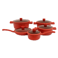 Red non-stick pan, silicone spatula, kitchenware four-piece set, tableware, kitchenware Item Picture
