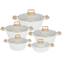 7-piece outdoor tea-making aluminum cookware set, white kitchenware, stainless steel style Item Picture