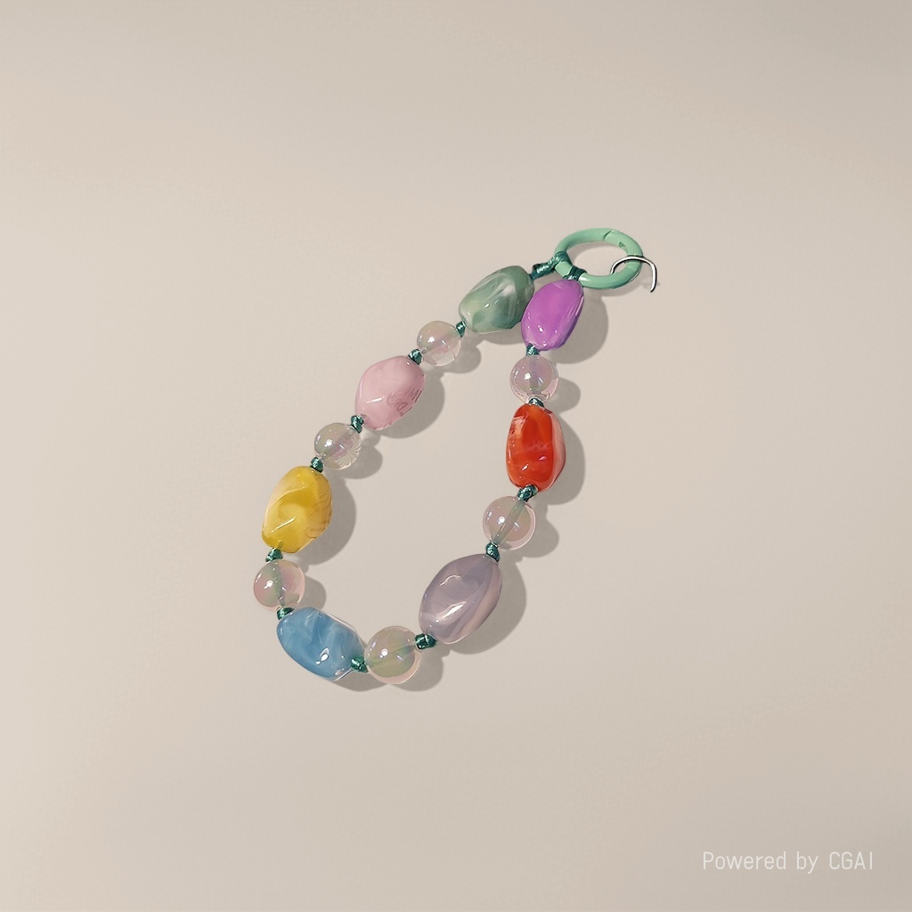 ins irregular-shaped jade mobile phone chain, short high-end pearl lanyard, niche outdoor ccd camera pendant wholesale