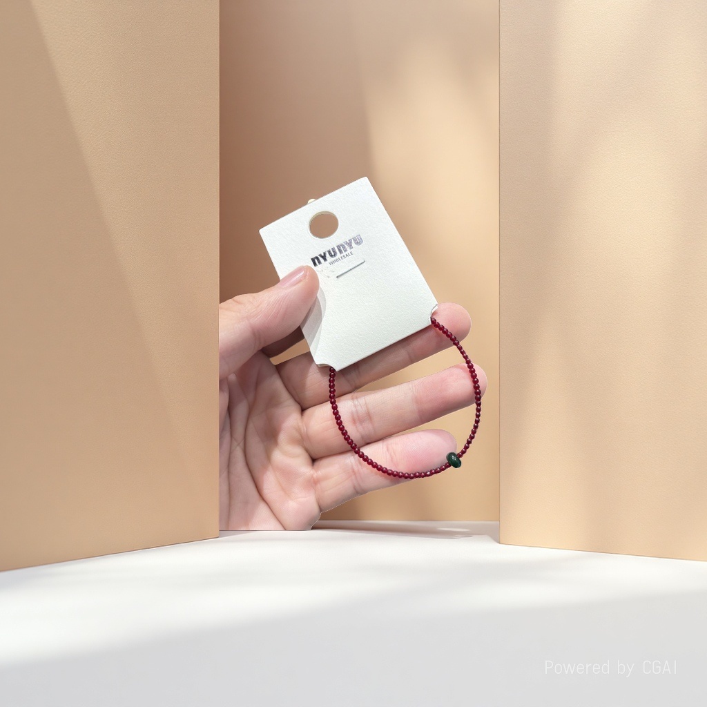 The simple and versatile DouDou bracelet features a unique Korean design for women. It is a red and black beaded bracelet for couples and a high-end accessory Specification image