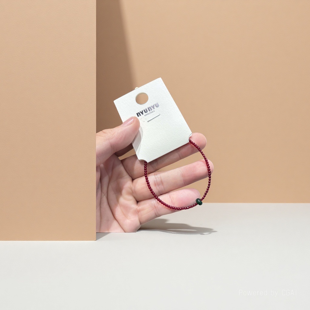 The simple and versatile DouDou bracelet features a unique Korean design for women. It is a red and black beaded bracelet for couples and a high-end accessory