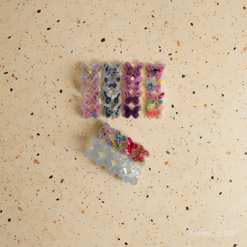 Rubber band bow storage box set, grab clips, hair pins, hair clips, Korean version alloy large hair bun details Picture