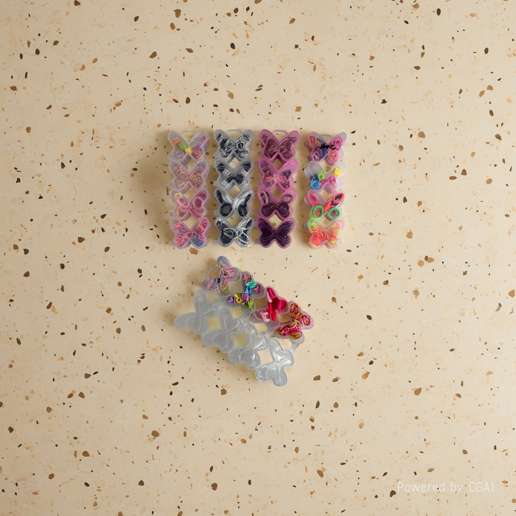 Rubber band bow storage box set, grab clips, hair pins, hair clips, Korean version alloy large hair bun Application Scenario