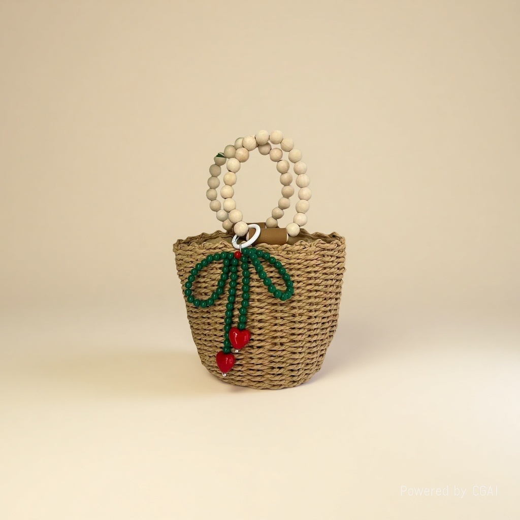 The fashionable and versatile colorful beaded bow pendant for girls' heart bags in Dongdaemun, South Korea, is selling well across borders Specification image