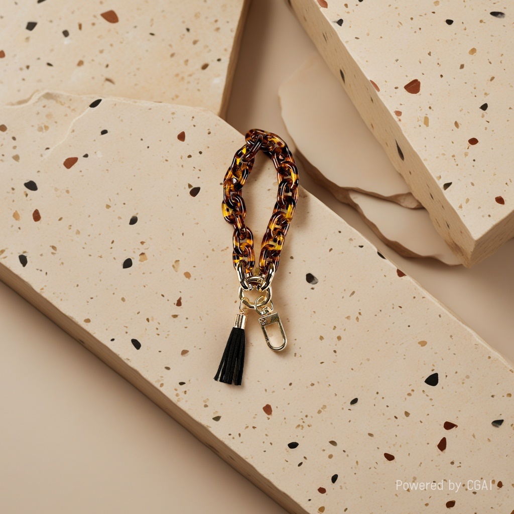 DIY acrylic U-shaped chain, personalized decorative chain, bracelet, multi-color splicing, colorful tassel keychain Application Scenario