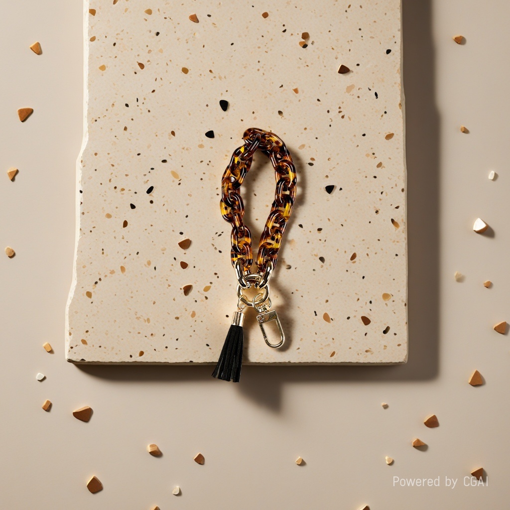 DIY acrylic U-shaped chain, personalized decorative chain, bracelet, multi-color splicing, colorful tassel keychain