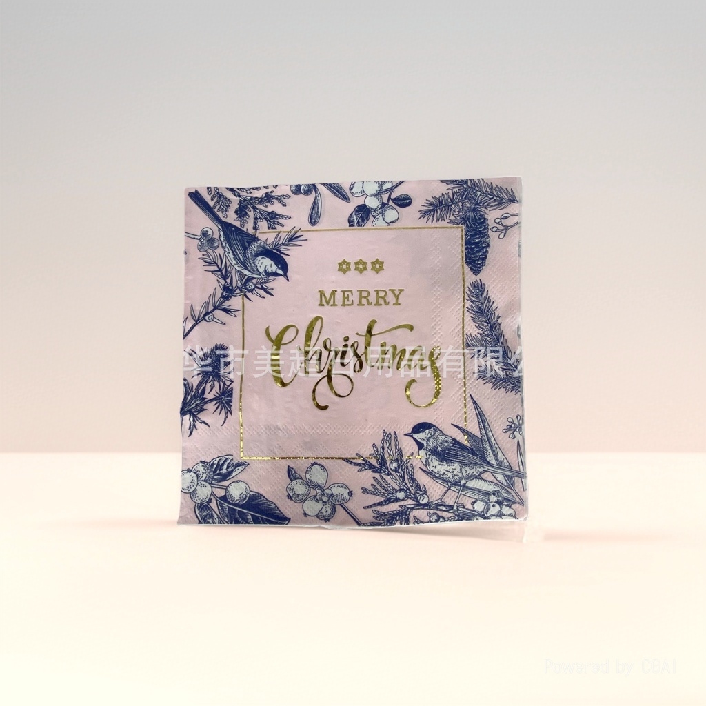 意大利语 生日快乐 烫金餐巾纸 一次性party节日装饰用品 20片装