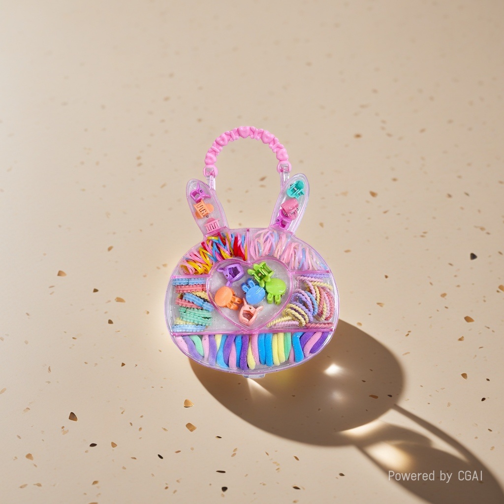 Rabbit lamp, colorful hair accessory, rabbit-shaped box hair band, rubber band Application Scenario