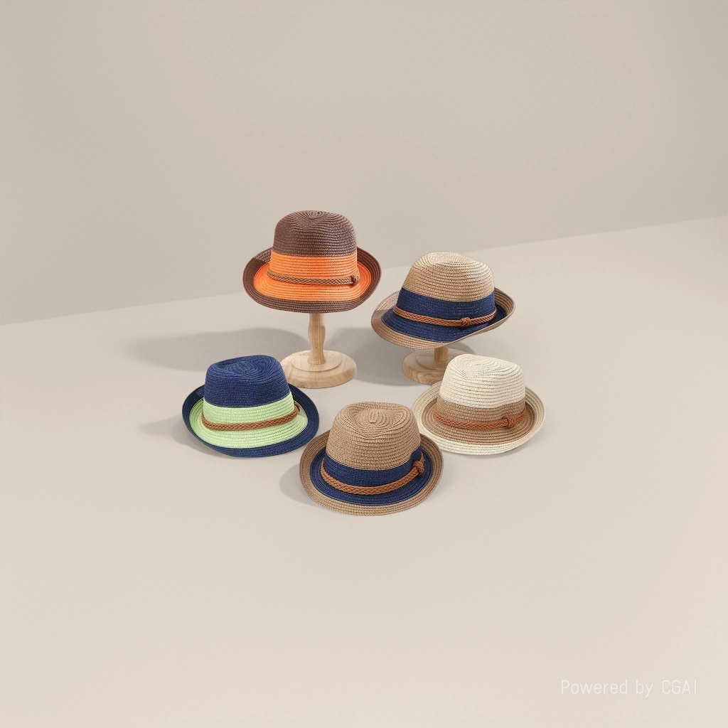 Cross-border trendy color-blocked jazz hats, spring and summer vacation sun-protective top hats, British-style outdoor fashionable beach straw hats Application Scenario