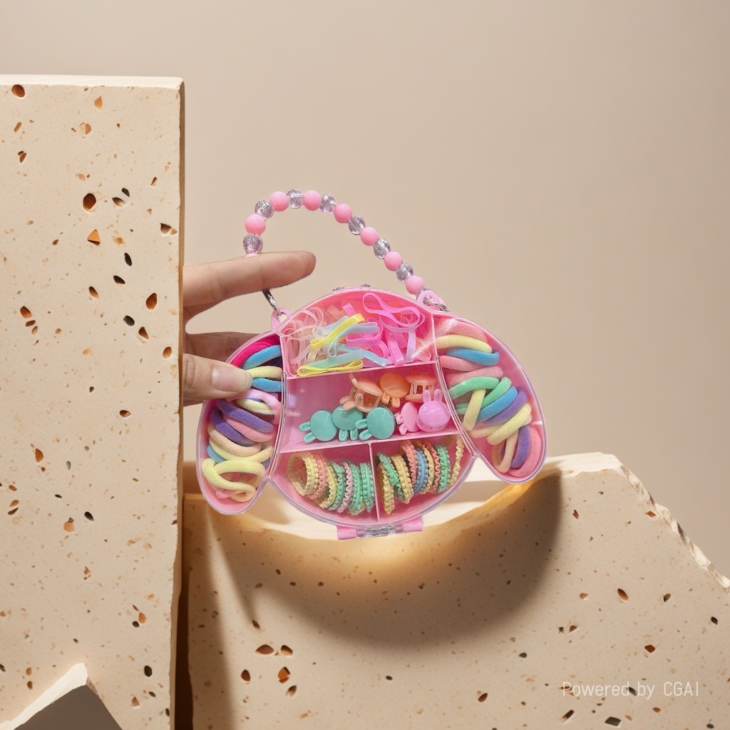 Rubber band bow storage box set, grab clip, hairpin and hair clip box Specification image