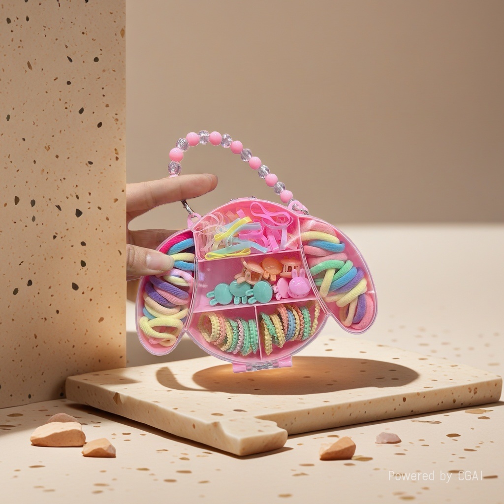 Rubber band bow storage box set, grab clip, hairpin and hair clip box details Picture