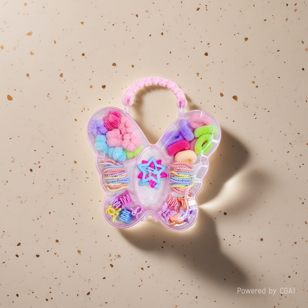 Butterfly-shaped leather band hair accessory storage set, hair accessory headwear, ladies' leather band Application Scenario