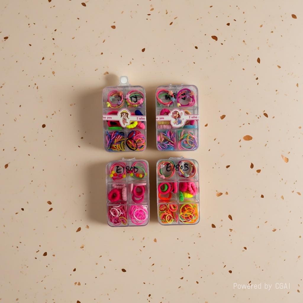 Large intestine hair band, hair band, hair accessory, square box, rubber band, women's hair accessory Application Scenario