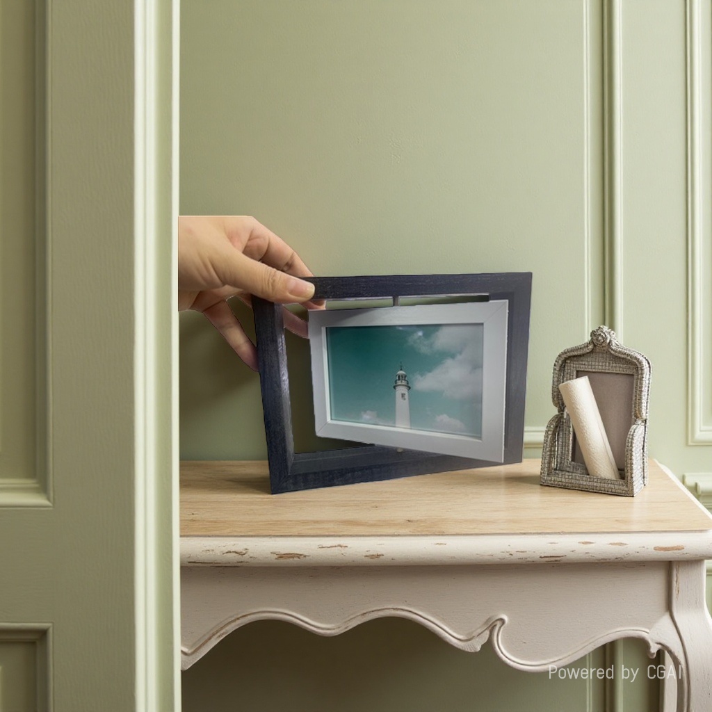 Desktop flip cover photo frame, exquisite picture frame design, photo frame display table decoration, home decoration item, photo frame 094116357 Specification image