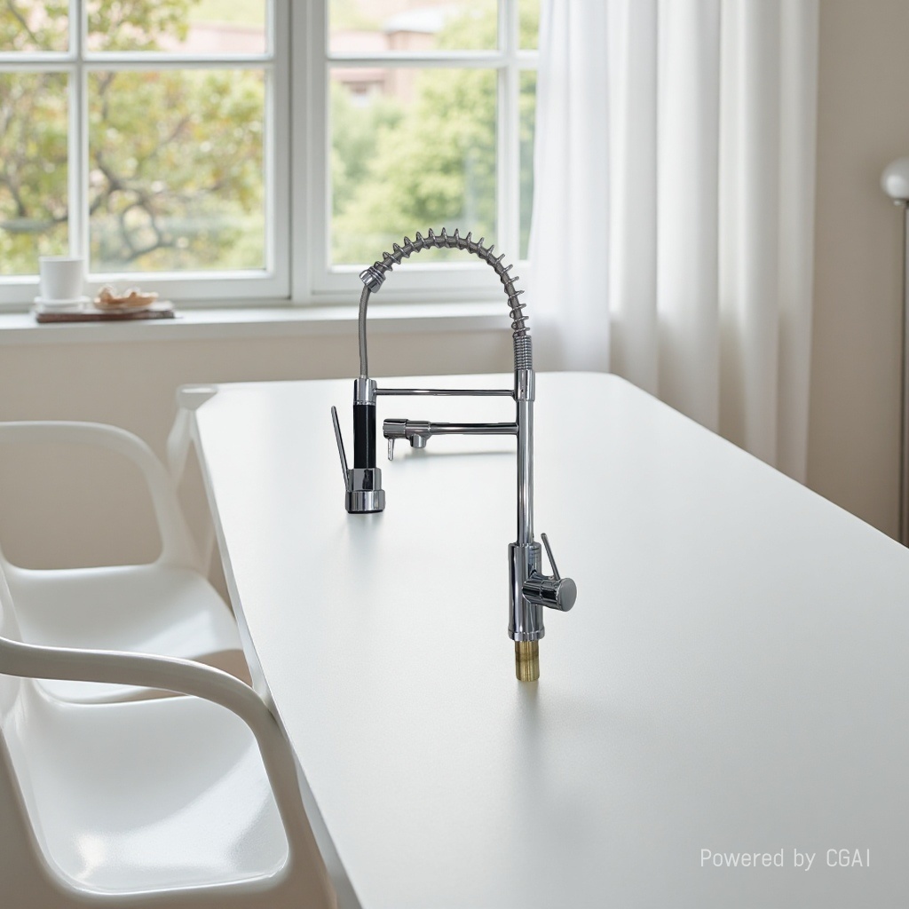 Household kitchen pull-out faucet, universal rotating anti-splash pressure-increasing sink, cold and hot faucet details Picture