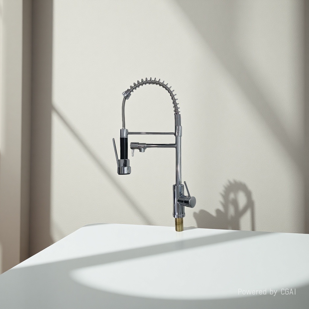 Household kitchen pull-out faucet, universal rotating anti-splash pressure-increasing sink, cold and hot faucet Specification image