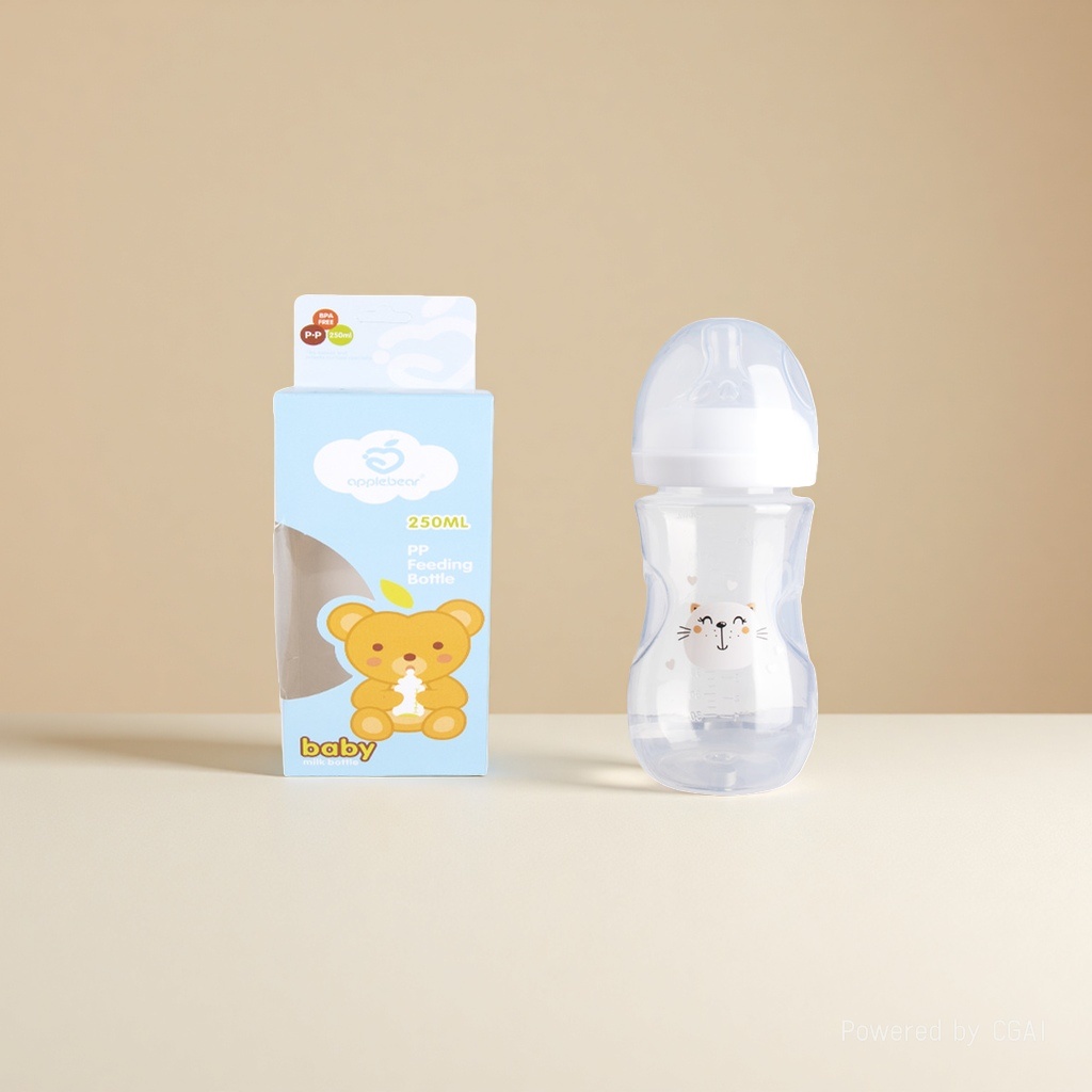 新款奶瓶盒装宽口径pp奶瓶250ml婴儿喝水喂养奶瓶厂家批发90ML