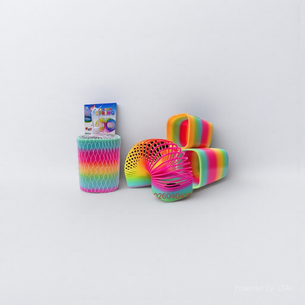Su Bei toy Rainbow ring, colorful spring ring, lollipop tube, hand-thrown parachute, glowing boy Item Picture