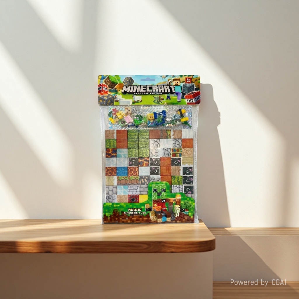 My World Minecraft Hyperrie Edition Magnetic Building Block Set 80 pieces plus 4 Random figurine Blind box Stars Specification image