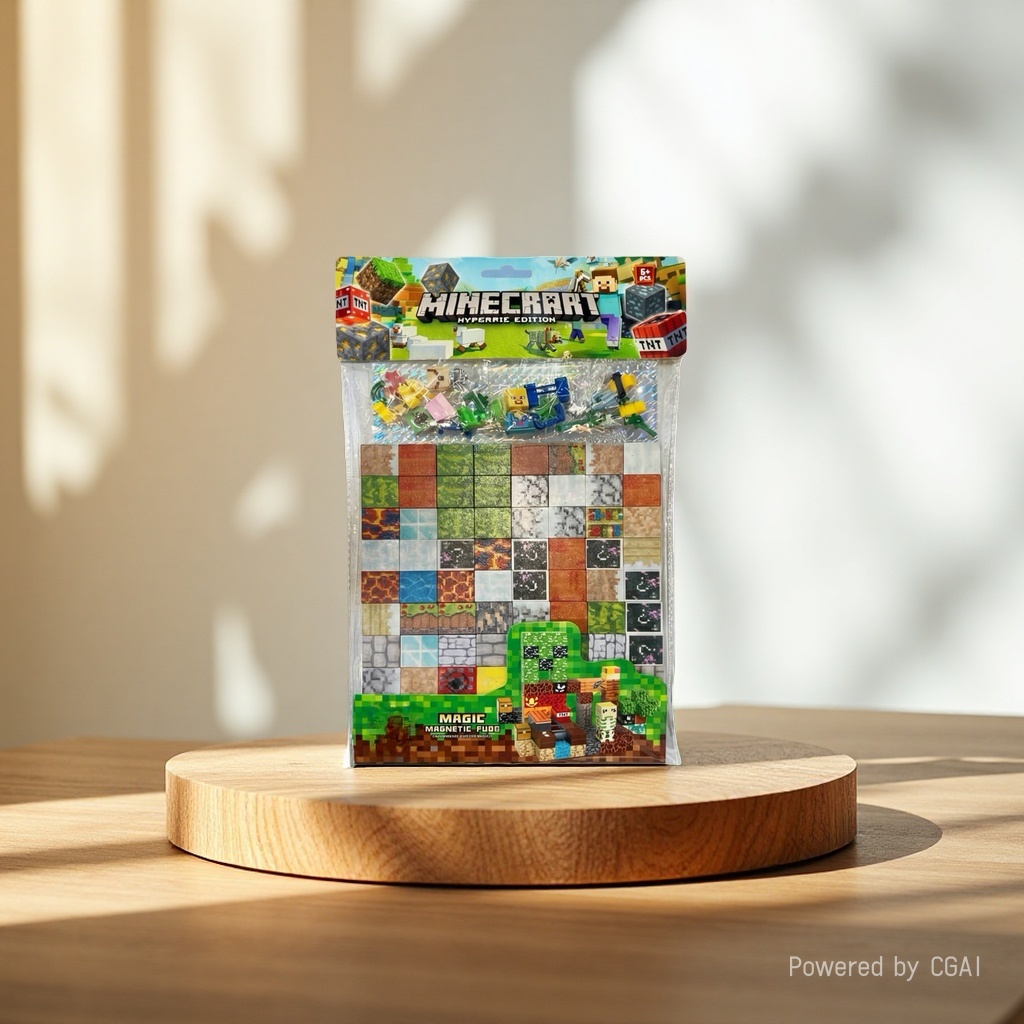 My World Minecraft Hyperrie Edition Magnetic Building Block Set 80 pieces plus 4 Random figurine Blind box Stars details Picture