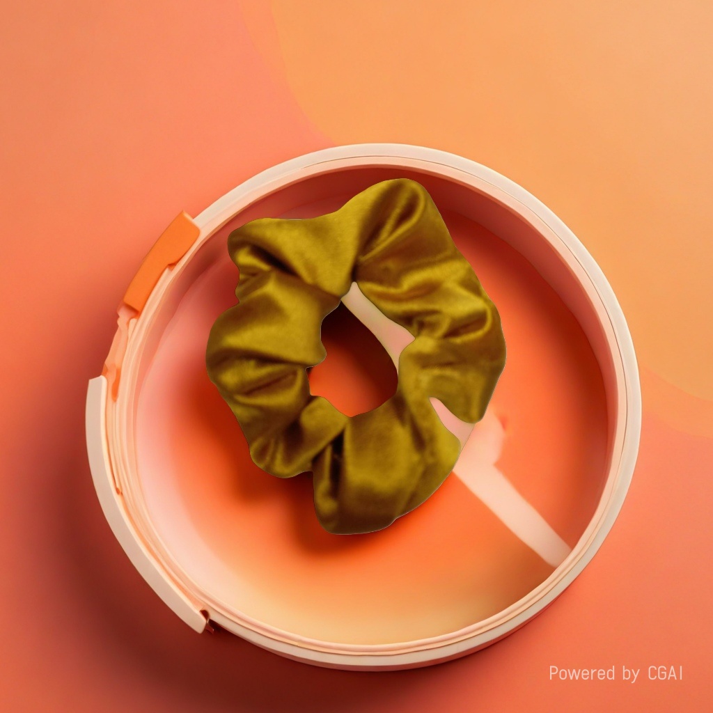黄色丝绒大肠发圈发饰方巾饰品 时尚百搭显气质