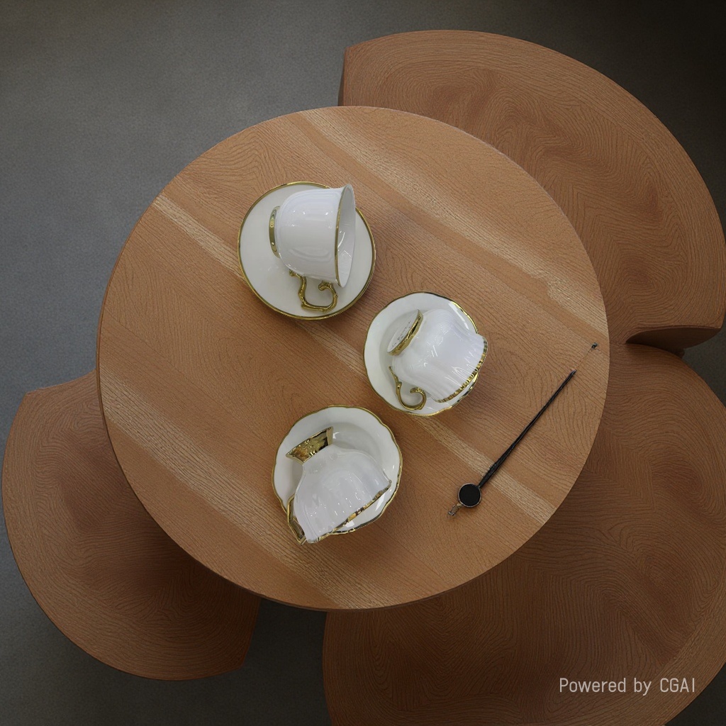 220cc ceramic tableware coffee cups and saucers, ceramic tableware coffee cup and saucer set, grid-patterned mug, milk spoon, European-style afternoon tea, exquisite large-capacity teapot, ceramic cups and saucers Specification image
