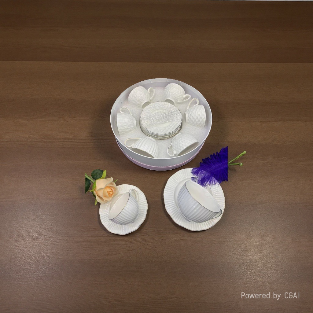 220cc ceramic tableware coffee cup and plate set, grid-patterned mugs, milk spoons, European-style afternoon tea, exquisite ceramic cups Application Scenario