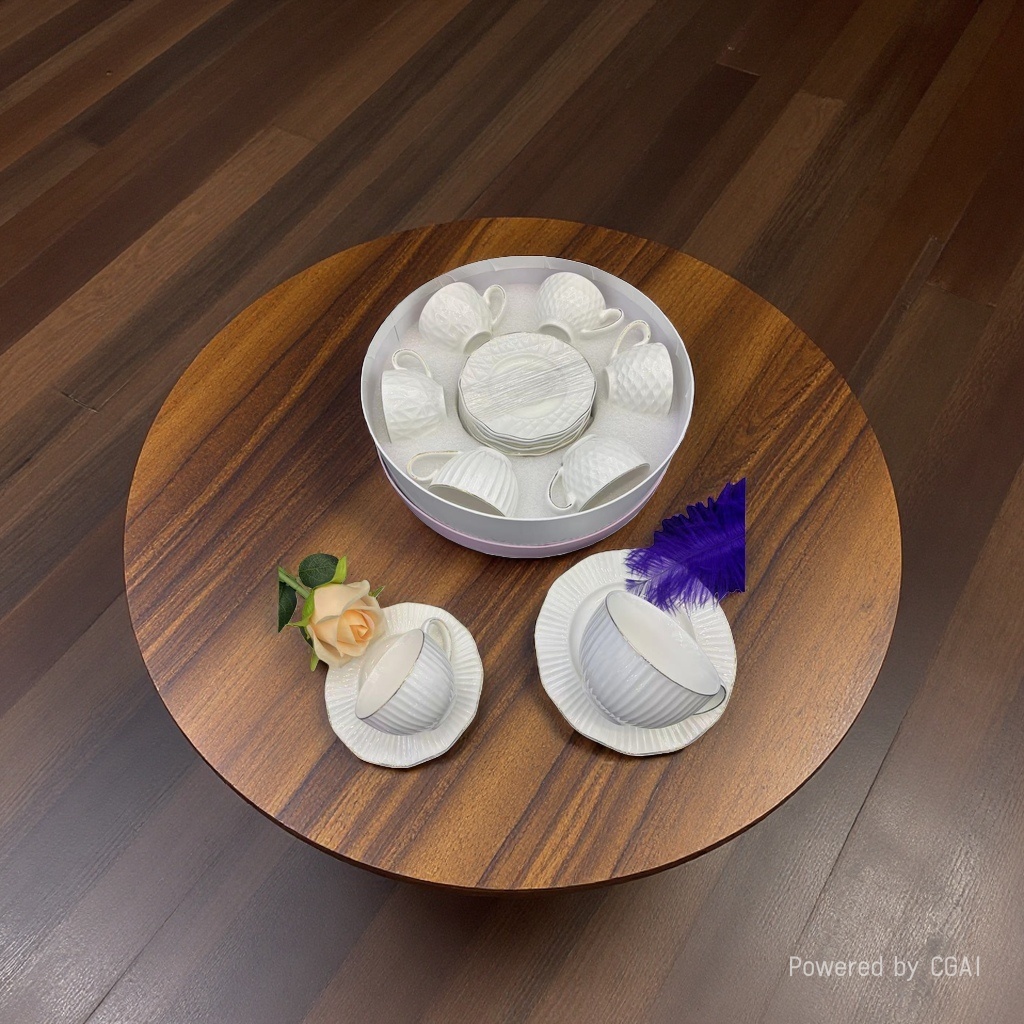 220cc ceramic tableware coffee cup and plate set, grid-patterned mugs, milk spoons, European-style afternoon tea, exquisite ceramic cups