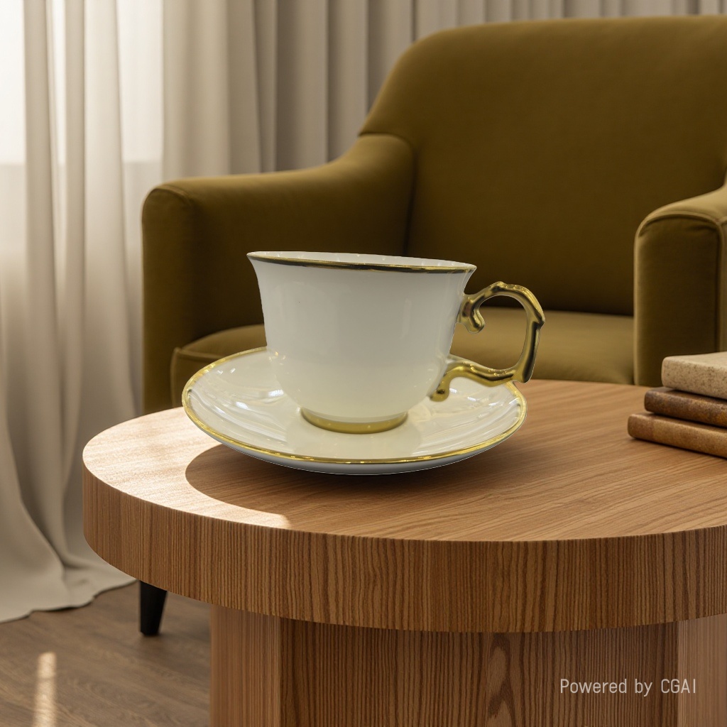 220cc manufacturer's gold-inlaid European ceramic coffee cup set, gold-edge ceramic hotel American coffee cup, ceramic cup