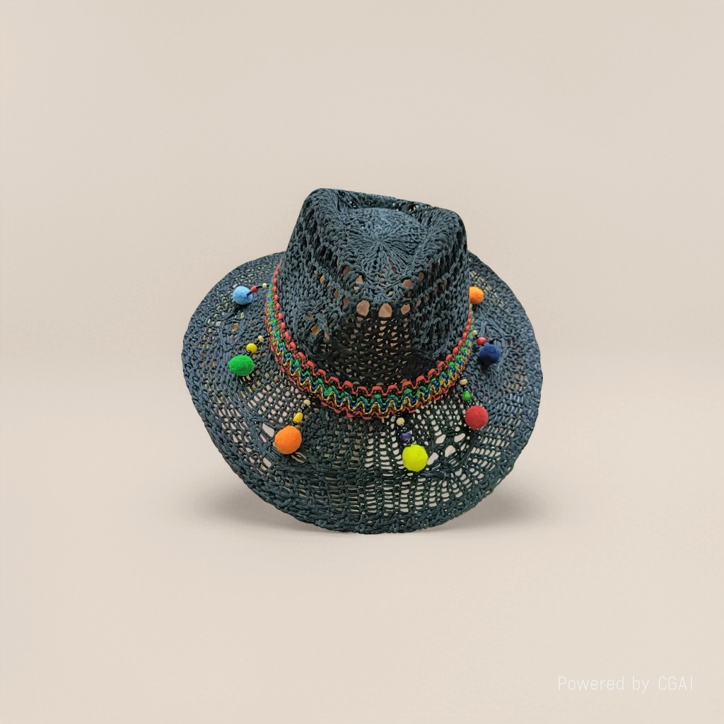 Hand-woven straw hats, wide-brimmed sun hats for men and women, summer western cowboy hats, outdoor beach sun protection hats Application Scenario