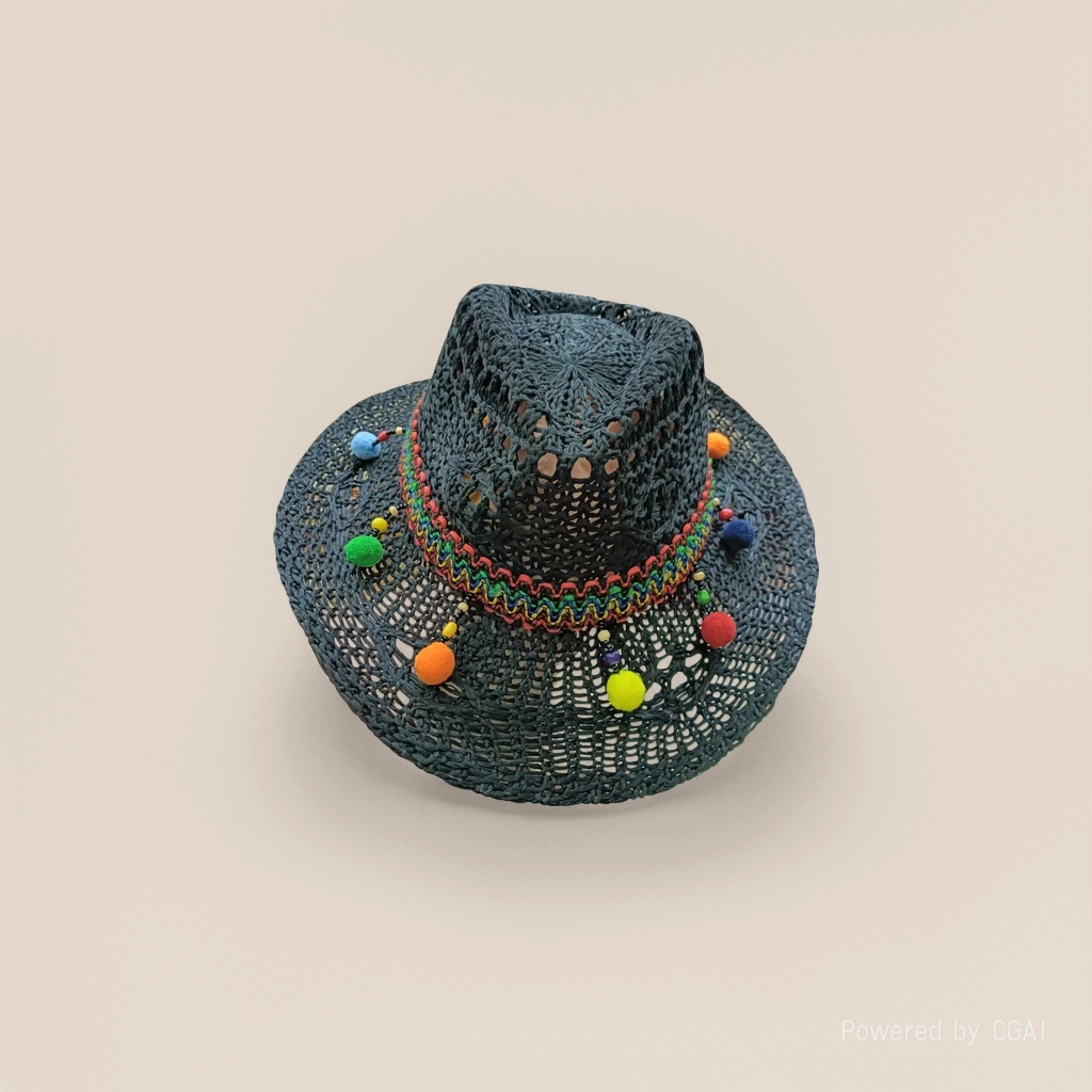 Hand-woven straw hats, wide-brimmed sun hats for men and women, summer western cowboy hats, outdoor beach sun protection hats Specification image