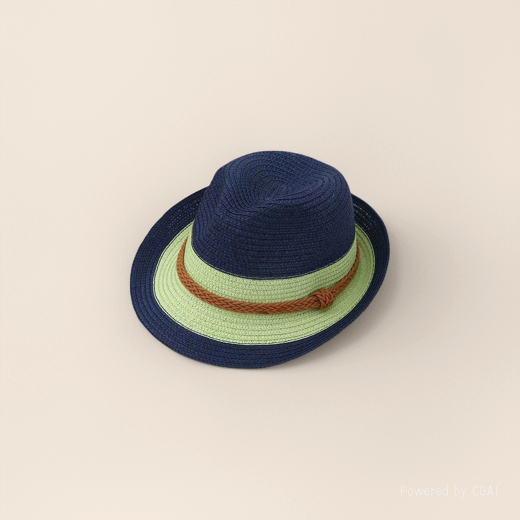 Cross-border trendy color-blocked jazz hat, spring and summer vacation sun protection top hat, British-style outdoor fashion beach straw hat. 142740413 Specification image