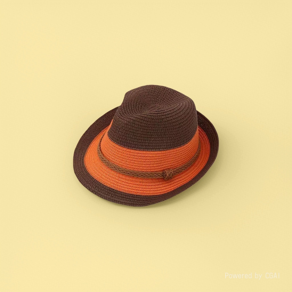 Cross-border trendy color-blocked jazz hat, spring and summer vacation sun protection top hat, British-style outdoor fashion beach straw hat. 142740413 details Picture