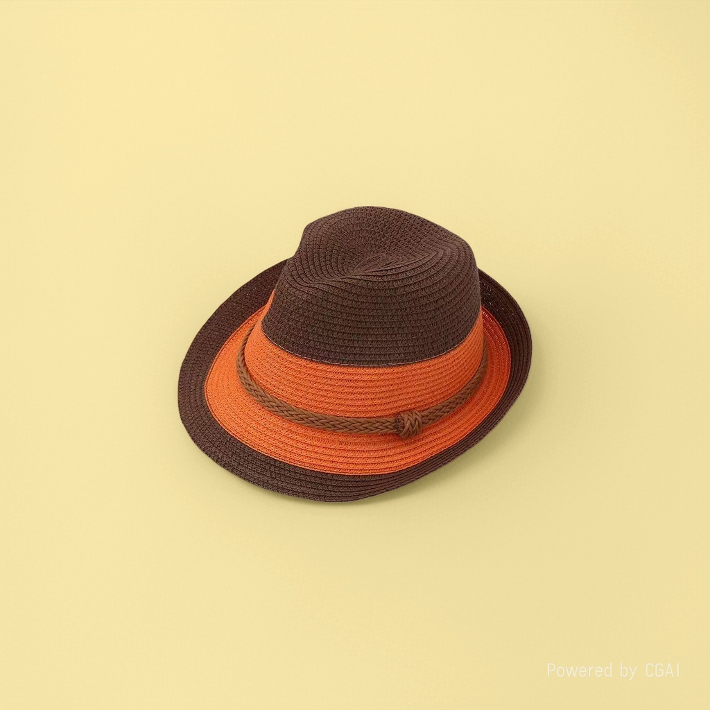 Cross-border trendy color-blocked jazz hat, spring and summer vacation sun protection top hat, British-style outdoor fashion beach straw hat. 142740413 Item Picture