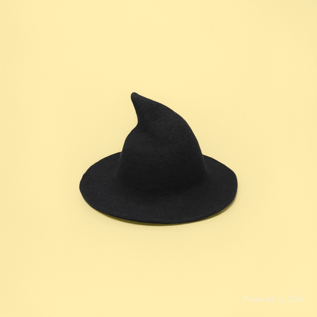 Witch's big brim Halloween and Christmas hat, mature and elegant witch magic knitted hat, female personality, adult