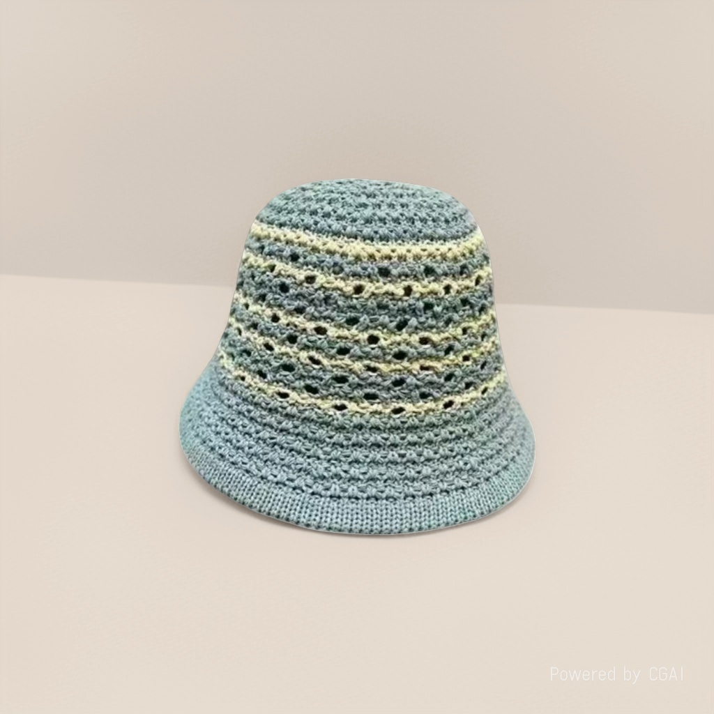 New striped and hollowed-out fisherman hat for women, breathable spring and summer sun protection hat, thin sun hat, fashionable basin hat, bucket hat Application Scenario